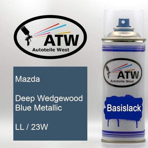 Mazda, Deep Wedgewood Blue Metallic, LL / 23W: 400ml Sprühdose, von ATW Autoteile West.
